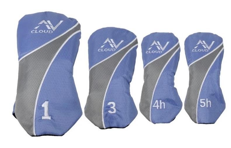 U.S. Kids Golf AV Cloud-60 (160cm) set de golf junior, grafito, 11 palos + bolsa de pie, gris/blanco/azul