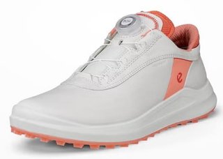 Ecco Core BOA zapatos de golf de mujer, blanco/burnt coral