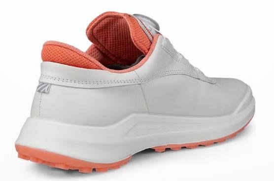 Ecco Core BOA zapatos de golf de mujer, blanco/burnt coral