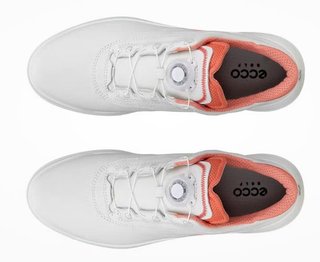 Ecco Core BOA zapatos de golf de mujer, blanco/burnt coral