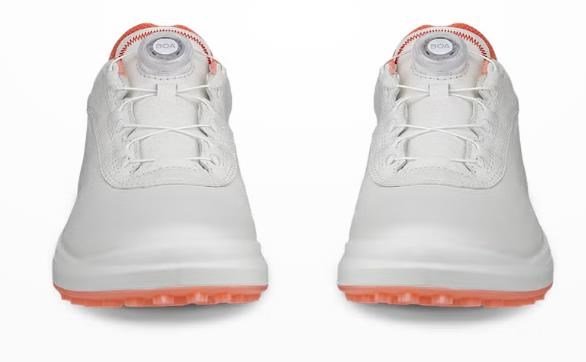 Ecco Core BOA zapatos de golf de mujer, blanco/burnt coral