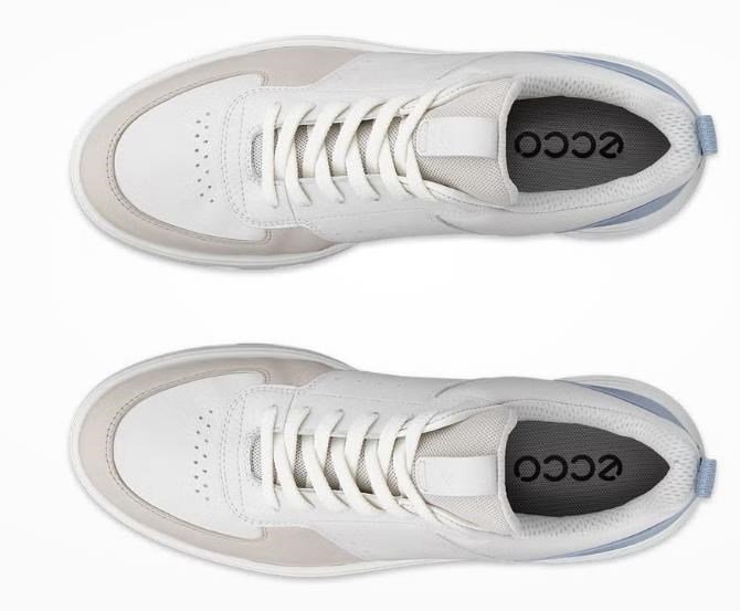 Ecco Ecco Street 720 zapatos de golf para mujer, grava/blanco/azul polvoriento