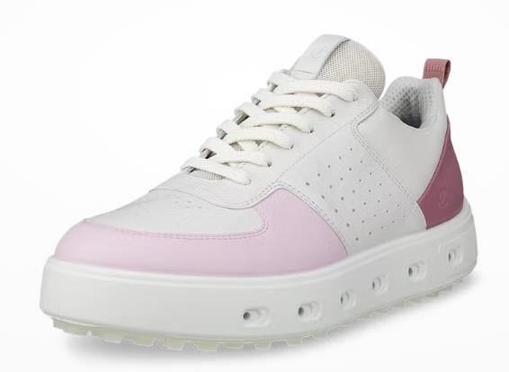 Ecco Street 720 zapatos de golf para mujer, blanco/blush/blossom rose