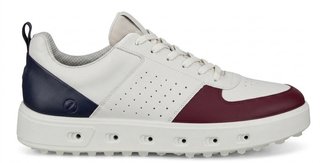 Ecco Street 720 zapatos de golf para mujer, dark ruby/white/marine