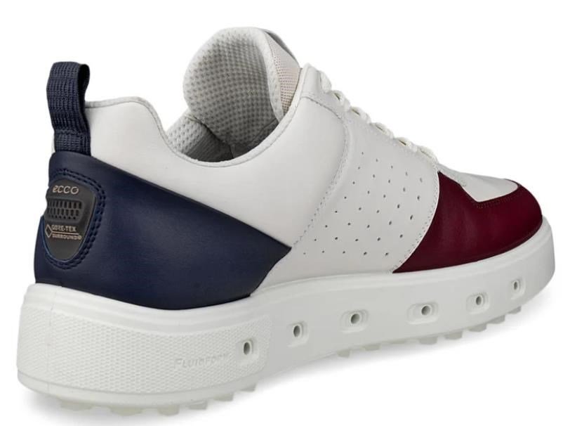 Ecco Street 720 zapatos de golf para mujer, dark ruby/white/marine