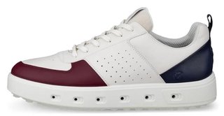 Ecco Street 720 zapatos de golf para mujer, dark ruby/white/marine