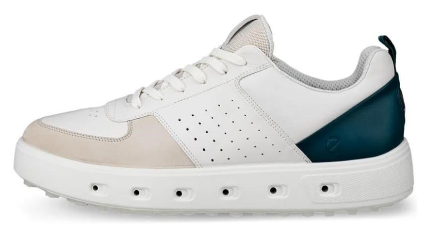 Ecco Ecco Street 720 zapatos de golf para hombre, grava/blanco/verde bahía