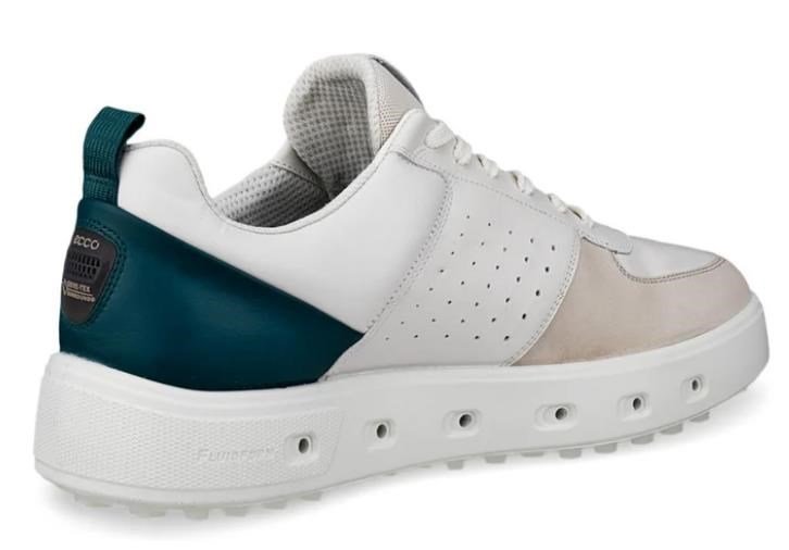 Ecco Ecco Street 720 zapatos de golf para hombre, grava/blanco/verde bahía