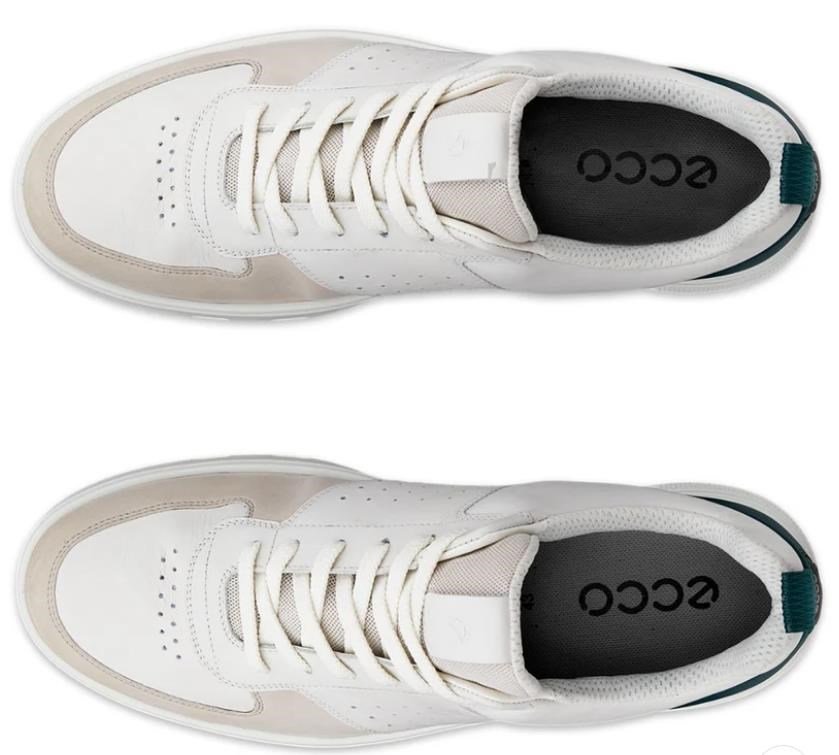 Ecco Ecco Street 720 zapatos de golf para hombre, grava/blanco/verde bahía