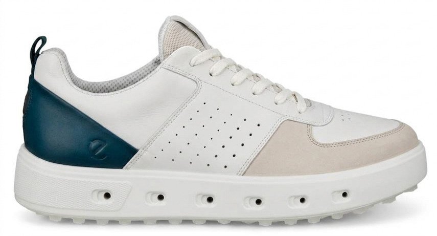 Ecco Ecco Street 720 zapatos de golf para hombre, grava/blanco/verde bahía