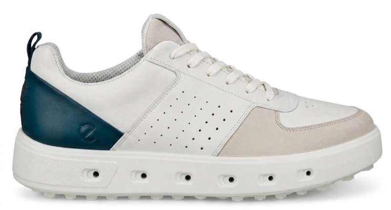 Ecco Ecco Street 720 zapatos de golf para hombre, grava/blanco/verde bahía