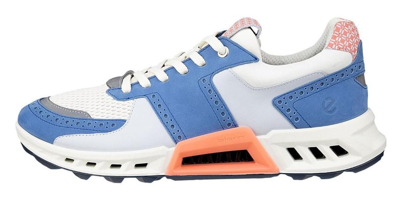 Ecco Biom C4 zapatos de golf para hombre, azul federal/blanco/coral quemado