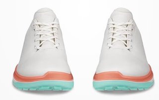 Ecco LT1 zapatos de golf mujer, blanco/coral quemado