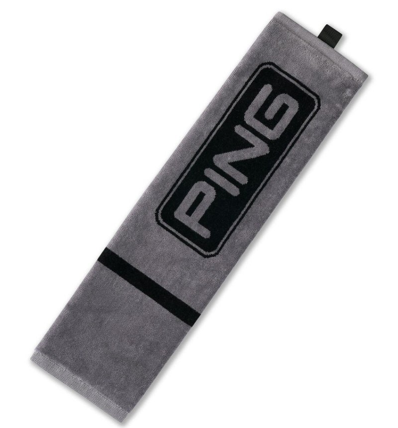 PING Ping Trifold toalla de golf, negro/gris