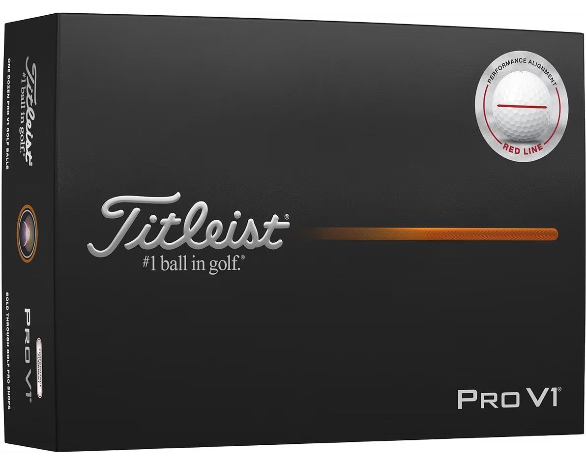 Titleist Pro V1 2025 pelotas de golf, Performance Alignment RED