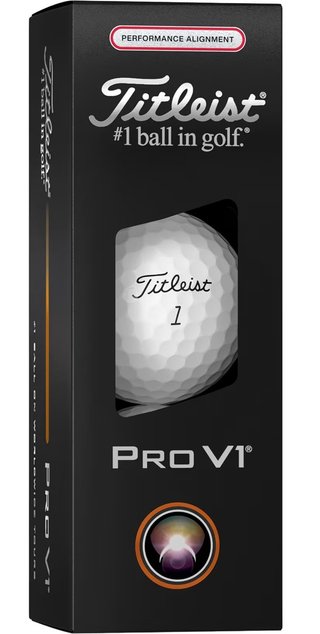 Titleist Pro V1 2025 pelotas de golf, Performance Alignment RED