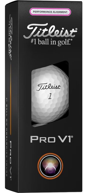 Titleist Pro V1 pelotas de golf 2025 (12 pelotas), Performance Alignment PINK