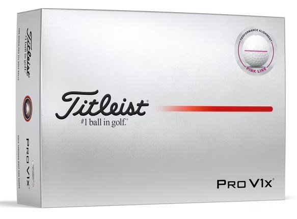 Titleist Pro V1x 2025 pelotas de golf, Performance Alignment PINK