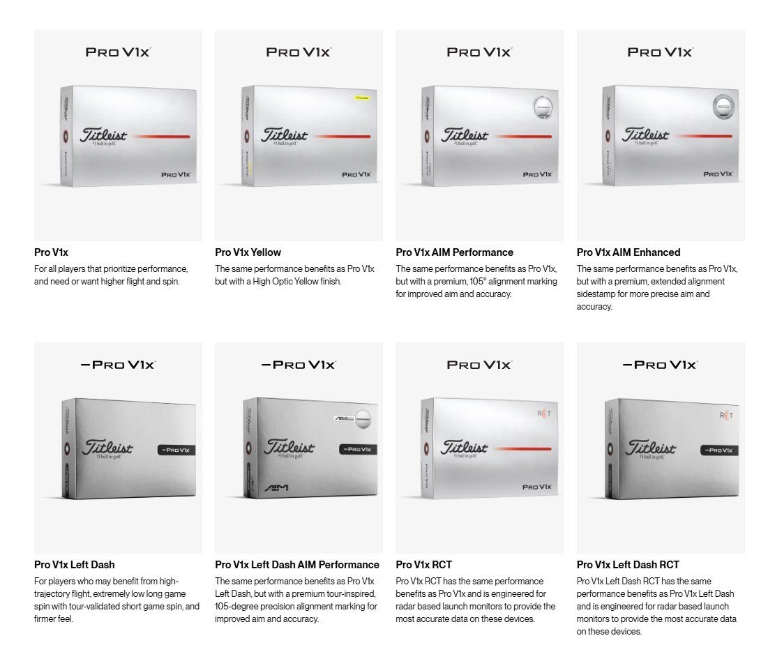 Titleist Pro V1x Left Dash AIM Enhanced pelotas de golf 2026