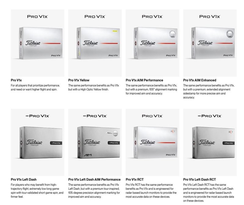 Titleist Pro V1x Left Dash AIM Enhanced pelotas de golf 2026