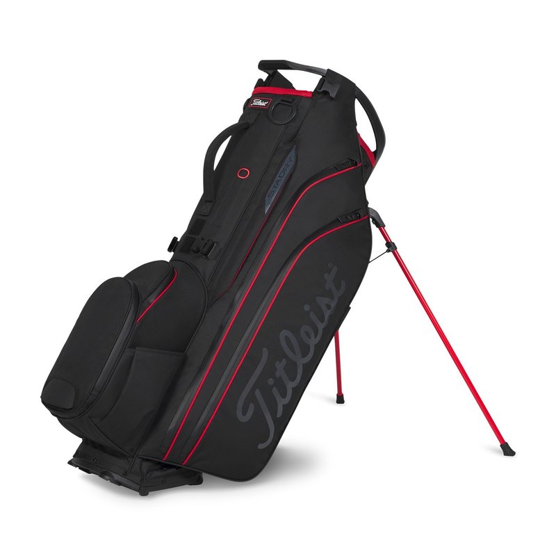 Titleist Hybrid 14 StaDry stand bag, negro/negro/rojo