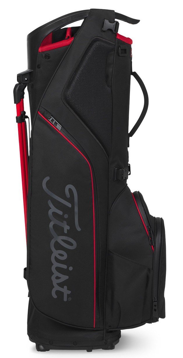 Titleist Hybrid 14 StaDry stand bag, negro/negro/rojo