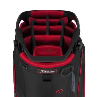 Titleist Hybrid 14 StaDry stand bag, negro/negro/rojo