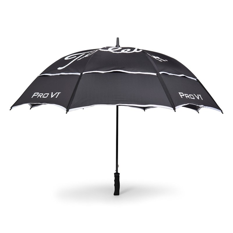 Titleist Tour Double Canopy paraguas, negro/blanco