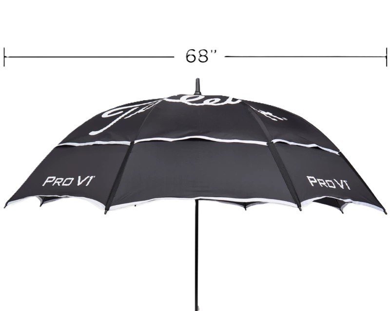 Titleist Tour Double Canopy paraguas, negro/blanco