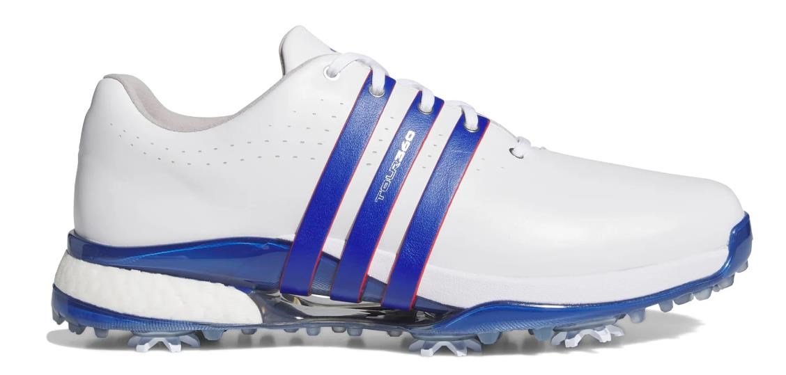 Adidas Tour360 24 zapatos de golf para hombre, blanco/azul