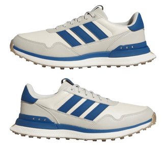 Adidas S2G 26 Leather Spikeless zapatos de golf para hombre, blanco/azul