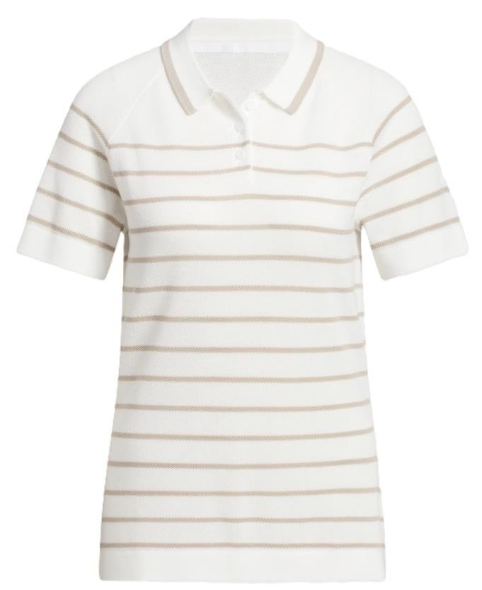 Adidas Ultimate365+ Stripe Knit polo de mujer, blanco