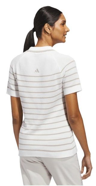Adidas Ultimate365+ Stripe Knit polo de mujer, blanco