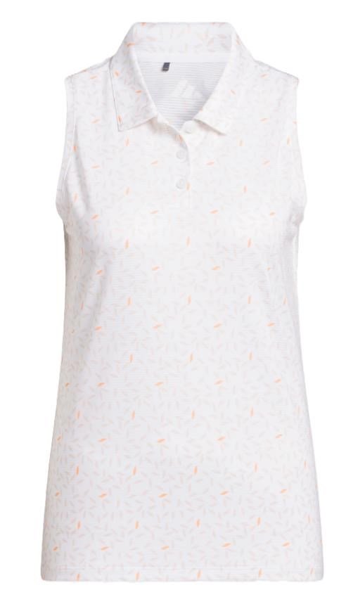 Adidas Ultimate365 All Over Print Sleeveless polo de mujer, blanco