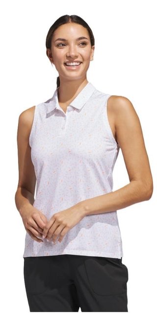 Adidas Ultimate365 All Over Print Sleeveless polo de mujer, blanco