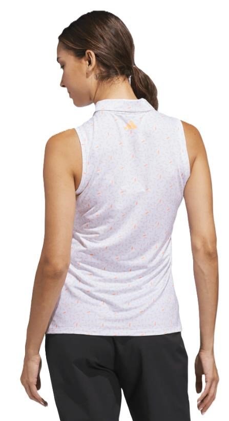 Adidas Ultimate365 All Over Print Sleeveless polo de mujer, blanco