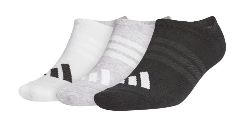Adidas Performance No Show calcetines de golf para hombre (3 pares), blanco/gris/negro