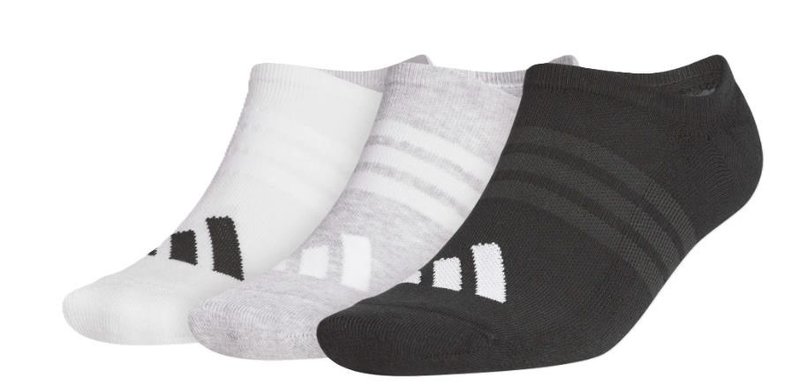 Adidas Performance No Show calcetines de golf para hombre (3 pares), blanco/gris/negro