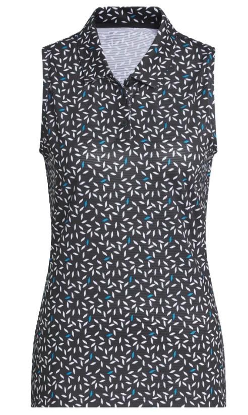 Adidas Ultimate365 All Over Print Sleeveless polo de mujer, negro