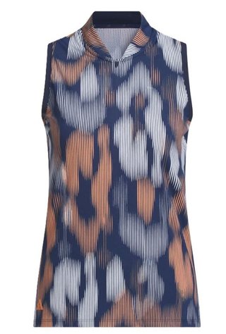 Adidas Ultimate 365 Ottoman Printed Sleeveless polo de mujer, azul marino