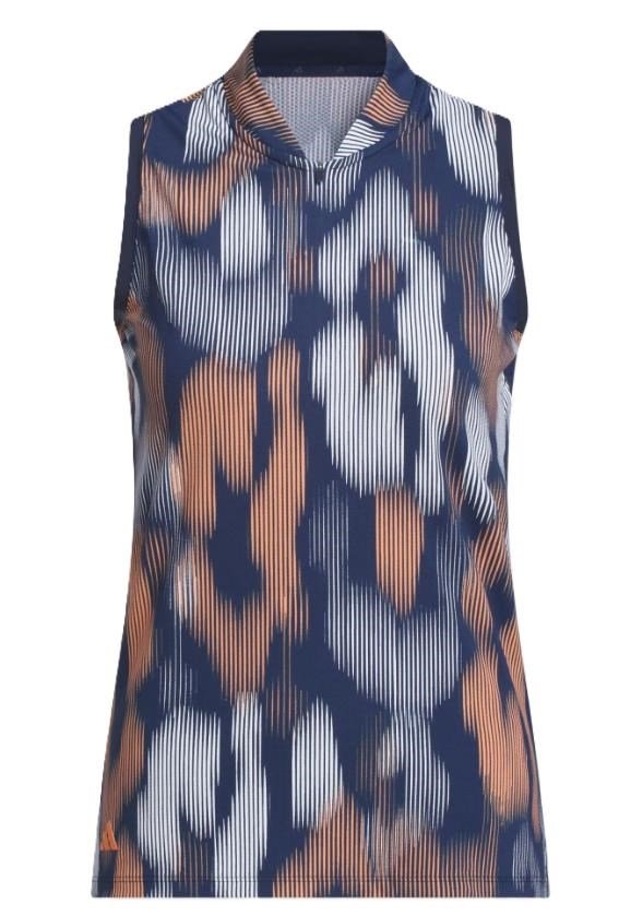 Adidas Ultimate 365 Ottoman Printed Sleeveless polo de mujer, azul marino