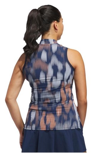 Adidas Ultimate 365 Ottoman Printed Sleeveless polo de mujer, azul marino