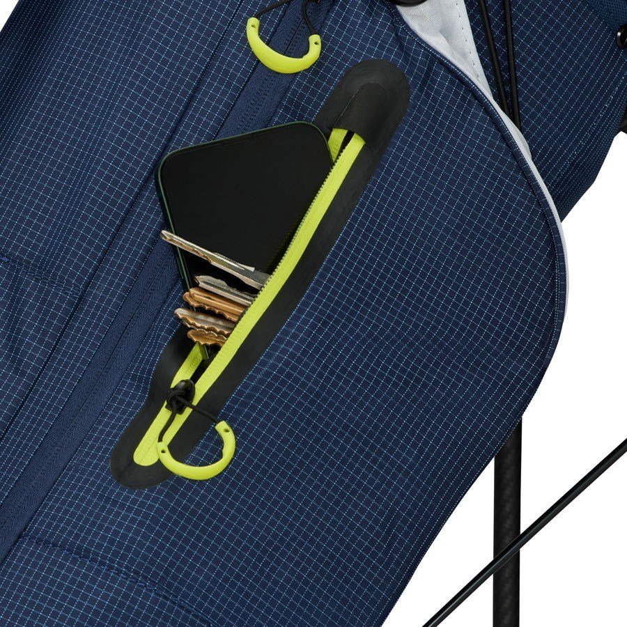TaylorMade FlexTech Super Lite stand bag, navy/white/neon lime