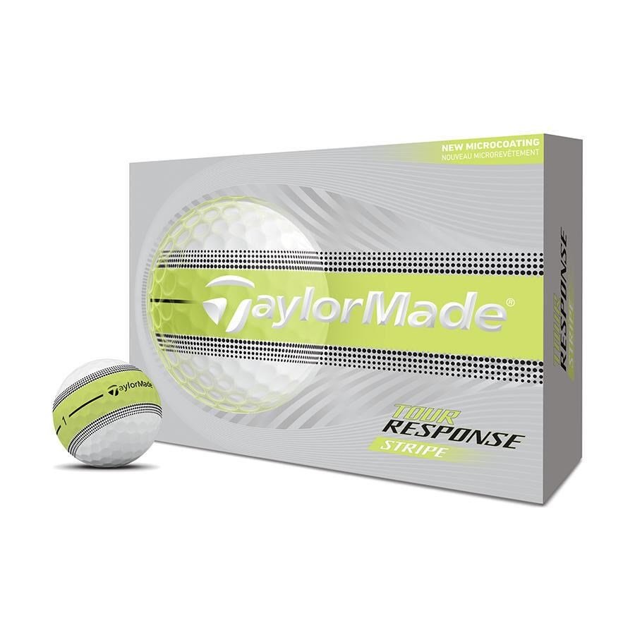 JuCad TaylorMade Tour Response Stripe pelotas de golf 2026 (12 pelotas), amarillo neón
