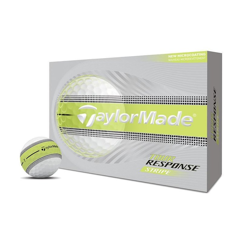 JuCad TaylorMade Tour Response Stripe pelotas de golf 2026 (12 pelotas), amarillo neón