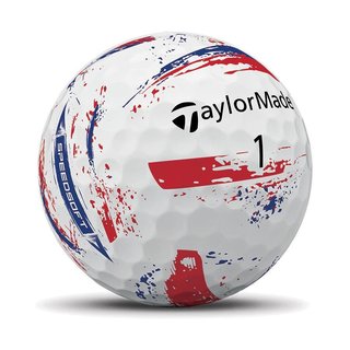 TaylorMade SpeedSoft Ink pelotas de golf, azul/rojo