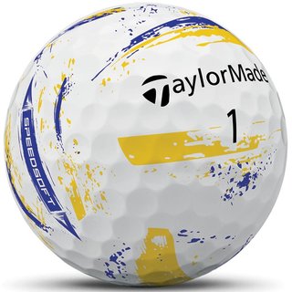 TaylorMade SpeedSoft Ink pelotas de golf, amarillo/azul