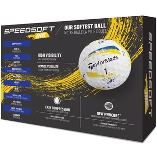 TaylorMade SpeedSoft Ink pelotas de golf, amarillo/azul