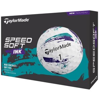 TaylorMade SpeedSoft Ink pelotas de golf, morado/verde azulado