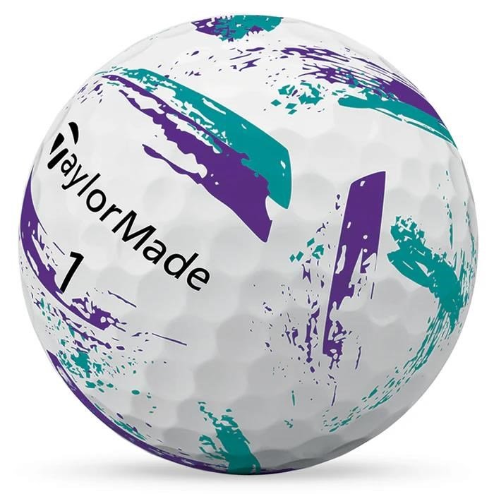 TaylorMade SpeedSoft Ink pelotas de golf, morado/verde azulado